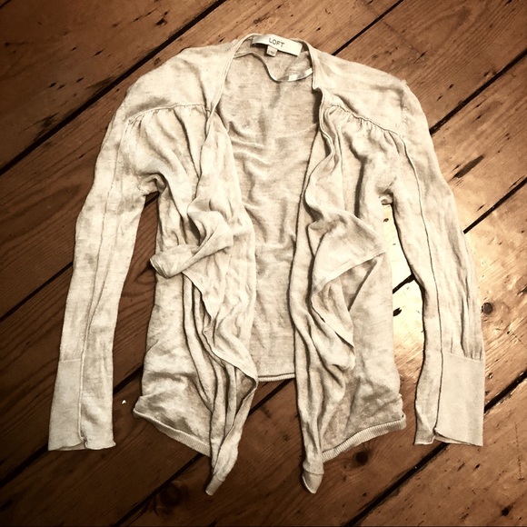 NWOT Ann Taylor LOFT sheer open lapel cardigan S - Picture 2 of 8